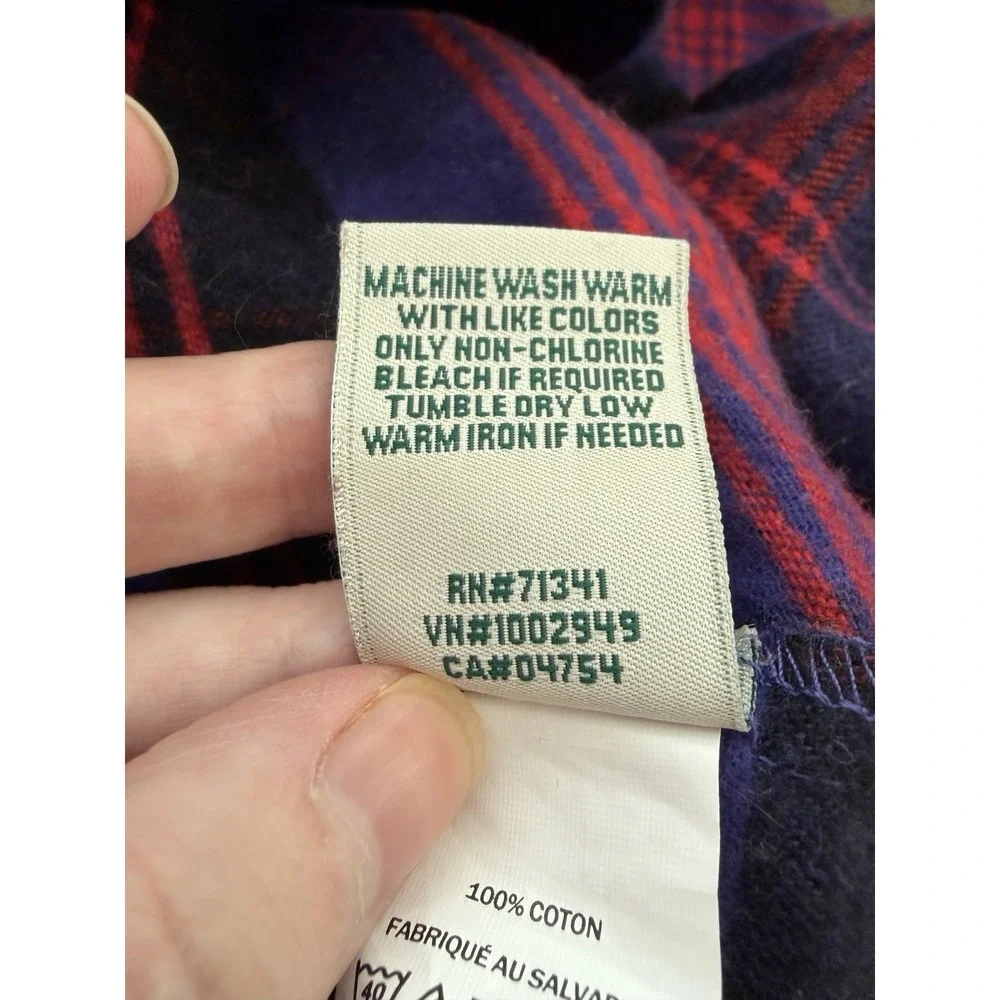 LL Bean Robe 100% Cotton Plaid Flannel Robe Size Medium Loungewear Sleepwear